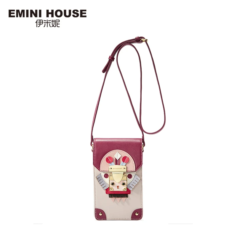 EMINI HOUSE, сумка для телефона в индийском стиле, разделенная кожа, женские сумки на плечо, винтажные сумки через плечо для женщин, мини-сумка-мессенджер