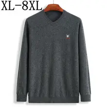 Размер 8XL 7XL 6XL Новинка Осень шерстяной мужской свитер деловые мужские трикотажные свитера с принтом высокое качество Свободный пуловер для мужчин