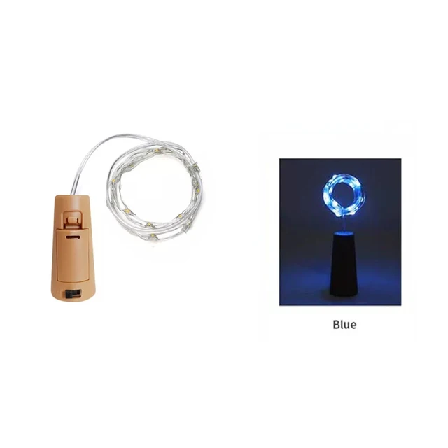 20LED LED wine bottle cork string lights holiday decoration garland wine bottle fairy lights Christmas copper wire string lights Blue