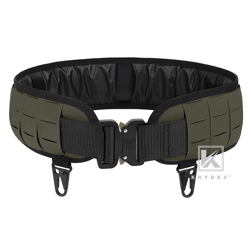 

KRYDEX Tactical Low Profile Modular Padded Belt 2 in 1 1.75"*3" Inner &Outer Laser MOLLE Orion Shooting Patrol Belt Ranger Green