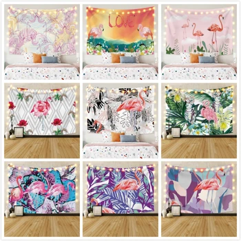 

Cassisy Water Color Summer Flamingo Fashion Colorful Tapestry Wall Hangings Celestial Beach Towel Carpets Room Decor Polyester