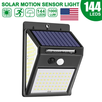 

144LED Solar Light Waterproof PIR Motion Sensor Security Solar Lamp Outdoor Emergency Wall Light Sunlight Street Garden Lamp