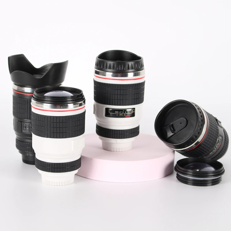 Coffee Mugs Stainless Steel Camera Lens Mug White Black Creative Gift Cups | Дом и сад