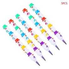 5 шт. сборный мультфильм снеговик форма карандаша детей рисунок подарок канцелярские принадлежности