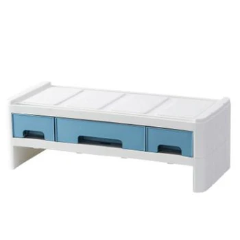 

Monitor Riser Drawer Organizer Desktop Storage Box Cabinet Organiser Chest of Drawers Units Computer Heightening Rack Blue
