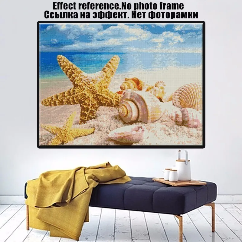 MIAODU, 5D, сделай сам, алмазная вышивка, вышивка крестиком, морская раковина, морская звезда, пейзаж, домашний декор, стразы, мозаика, алмазная вышивка