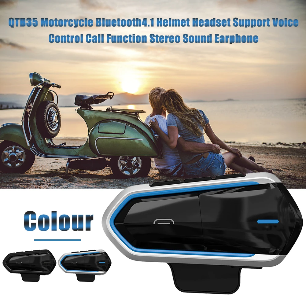 Водонепроницаемый QTB35 мотоциклетный шлем гарнитура Handsfree Moto беспроводной Bluetooth