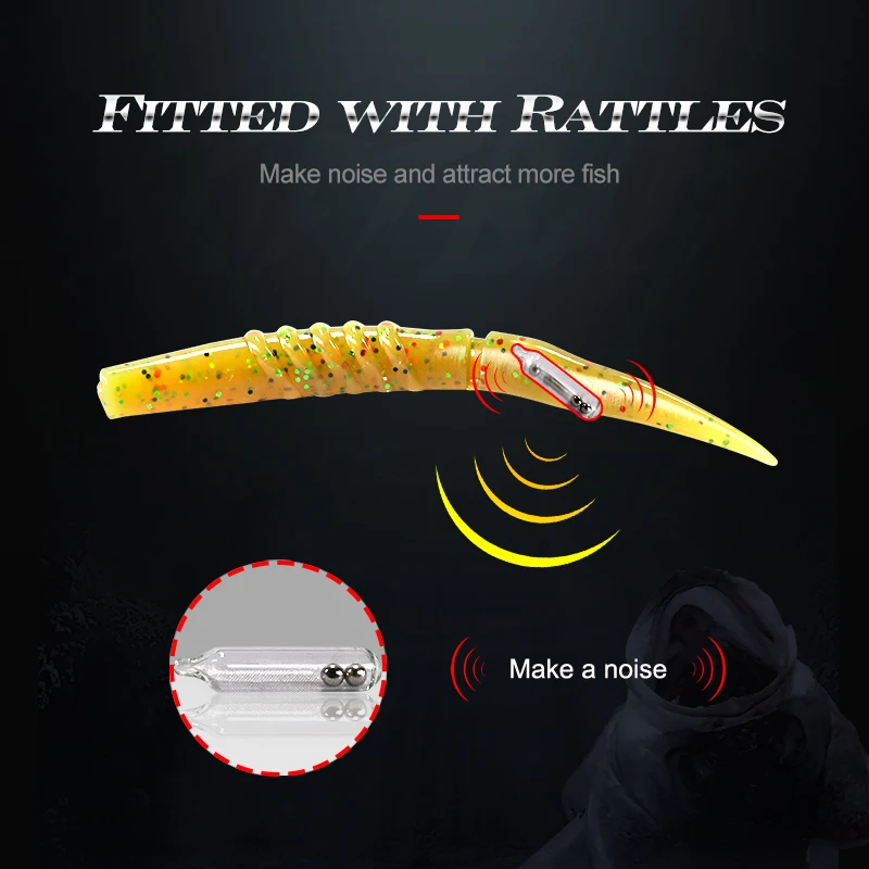 Hunthouse rattlesnake XLayers soft lure with rattles LW231 115mm 5.3g PVC materal lerrue for fishing pike bass Silicone lure