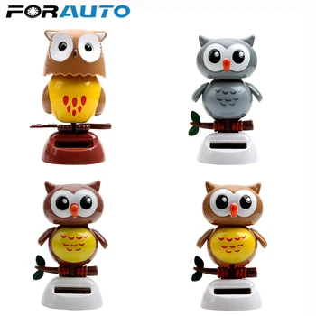 

Car Ornament Cute Owl Birds Car Styling Solar Powered Swing Doll Auto Accessories Dancing Shaking Head Dashboard Decoration Gift