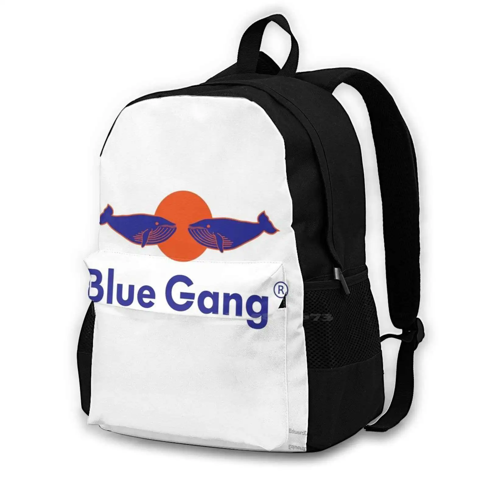 Blue Gang Due Balene Zaino Da Scuola Di Grande Capacità Borse Da Viaggio Per Laptop Blue Gang Whale Energy Drink Logo Monster Implacabile