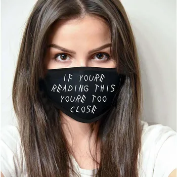 

Dustproof Mouth Mask Letter Print Cotton Face Mouth Mask Washable Reusable Fabric Anti Pollution Mask Face Mouth Cover