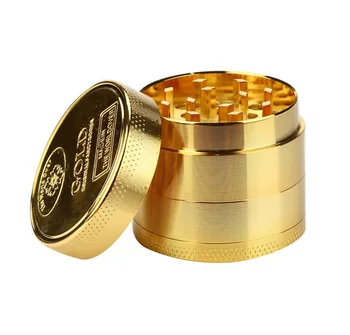 

NEW Zinc Alloy Metal Tobacco Grinder 40mm 4 Layers Herb Spice Herbal Smoking Crusher Hookah Pipe Tobacco Grinder Gold