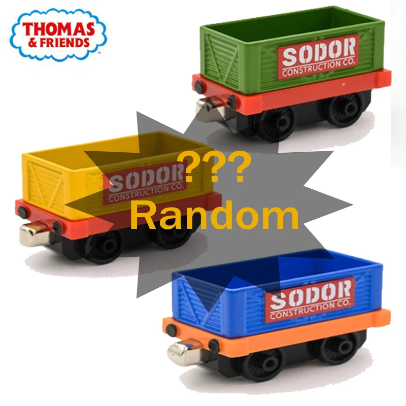 Thomas and Friends Strackmaster 1:43 Двойные головки Mighty Mac фиолетовый поезд модель сплава Магнитный трек мальчик игрушка подарок на день рождения - Цвет: Random sodor car