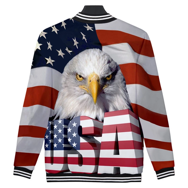 American Flag Eagle 3D Printed Jacket para Homem e Mulher, Hoodies