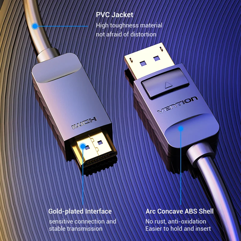 Кабель Vention с портом дисплея к HDMI кабель 1080P DP адаптер папа для HDTV проектора
