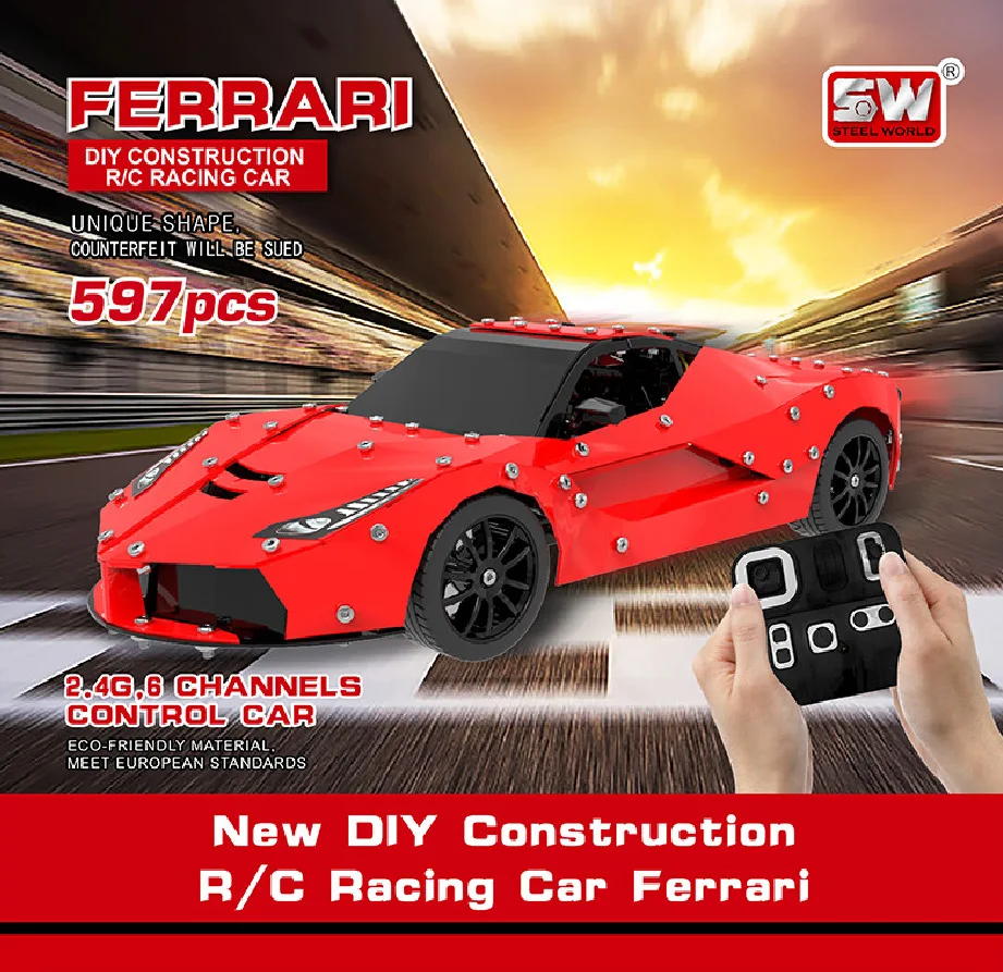 

SW (RC) 003 Alloy Assembled Remote Control Car 1: 16 Stainless Steel 4-Channel Remote Control Car Ferrari 560 PCS