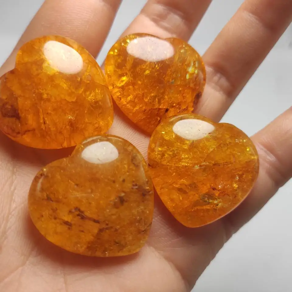 4 шт Желтый Calcite грубый камень сердца камни и кристаллы нефрит подарок|Камни| |
