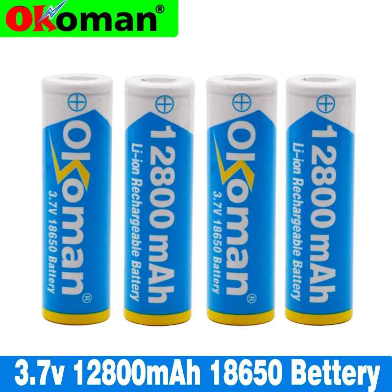 2020 100% новая Оригинальная батарея 18650 3 7 v 12800mah литиевая аккумуляторная 4 2 Li po для