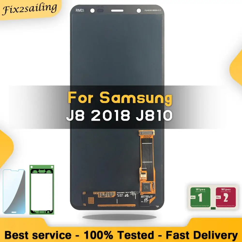 100% протестированный рабочий супер AMOLED ЖК-дисплей для Samsung J8 2018 J810 сенсорный экран