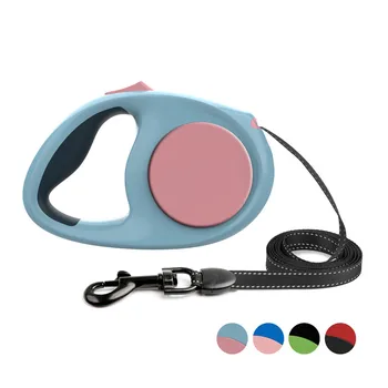 

Reflective Dog Leash Automatic Retractable 5M Long Pet Leash For Small Medium Large Dogs Durable Nylon Dog Walking Leash Rope