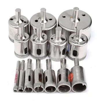 

15pcs Set Hole Saw Drills 6-50mm Diamond Cutter Tool for Glass Marble Tile Ceramic Glass Cutting Drilling Buddha Bead Grinding