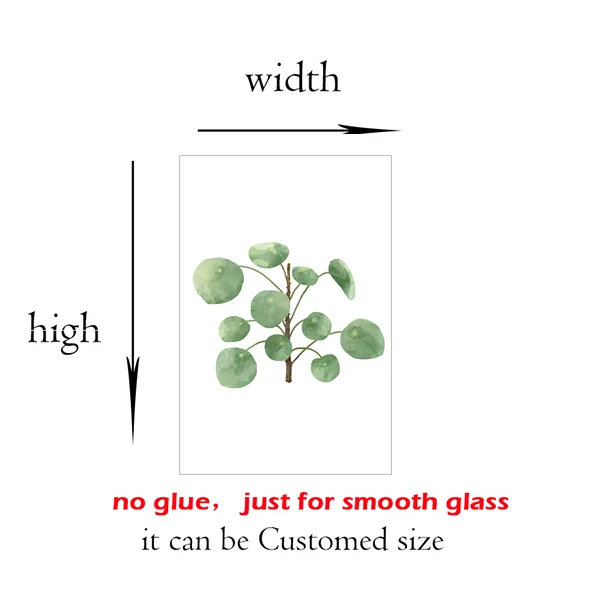 Window Privacy Film Vinyl Glass Sticker Non-Adhesives Window Clings Static Cling Window decor Decal Cactus Plants GS024 2020GS020-9