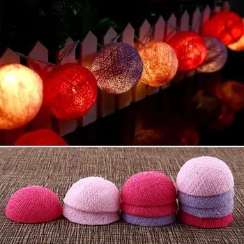 

LED String Light 10LED 1.8M Cotton Ball Decors Christmas Home Cotton Ball Lights 220V Bedroom Fairy Outdoor Pink + Blue Wedding
