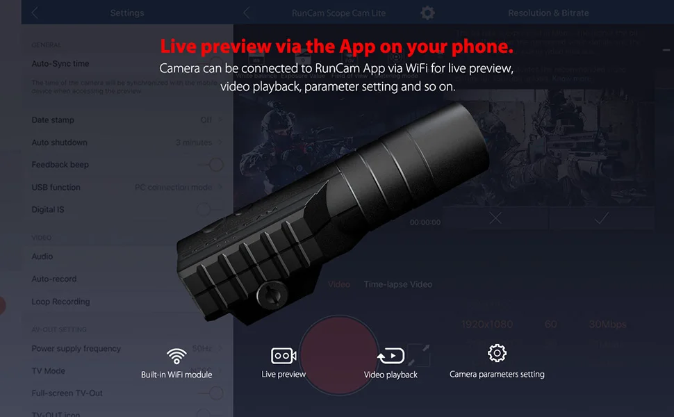 RunCam Scope Cam Lite 1080P HD Built-in WiFi APP Scopecam 2 Military Airsoft Tactical Paintbal Hunting Action Zoom Camera 14