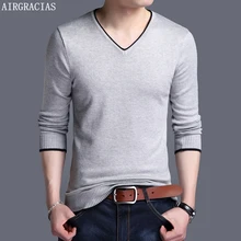 AIRGRACIAS Sweater Men Brand Clothing 2019 Autumn Winter New Slim Fit Warm Sweaters O-Neck Solid Color Pullovers For Men AIRGRACIAS Sweater Men Brand Clothing 2019 Autumn Winter New Slim Fit Warm Sweaters O-Neck Solid Color Pullovers For Men