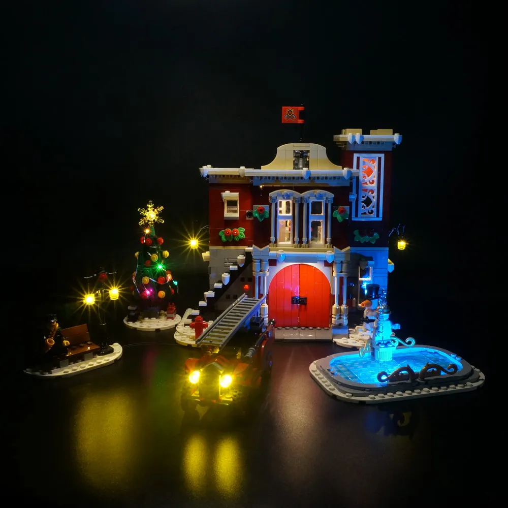 Cena Zestaw oświetlenia led dla Creator Winter Village zestaw oświetlenia straży pożarnej kompatybilny z 10263 (nie obejmuje modelu)