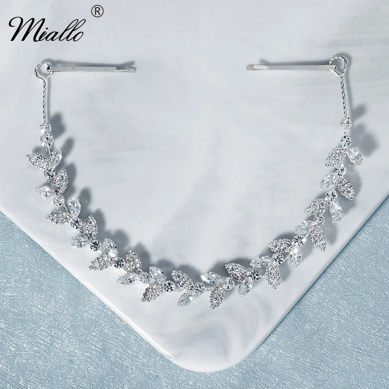 

Miallo Fashion Crystal Headband for Women Hair Accessories Wedding Silver Color Bridal Hair Jewelry Trendy Prom Headpiece Gifts