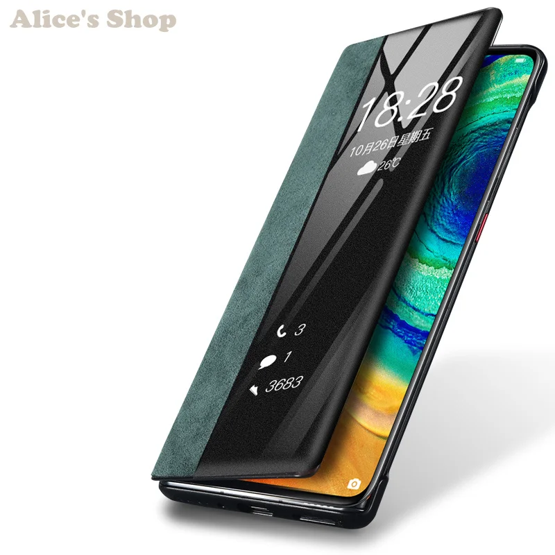 Роскошный чехол из натуральной кожи Alcantara для huawei mate 30/Pro, Модный чехол с откидной крышкой для huawei mate 30 Pro