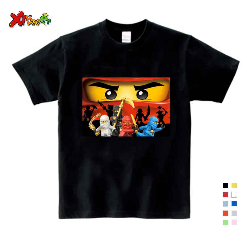 

Children's Summer Pure Cotton T - Shirts Legoe Ninjago Cartoon Clothing Baby Boys Superhero Short Sleeves Tops Tees 3T-9T