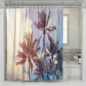 

A Landscape Scenic 3D Shower Curtain Bathroom Waterproof Polyester Printing Curtains for Bathroom Shower Hooks