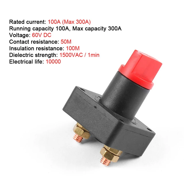 Autobatterieschalter, 6MM 300A Auto LKW Boot Batterietrennschalter  Trennschalter