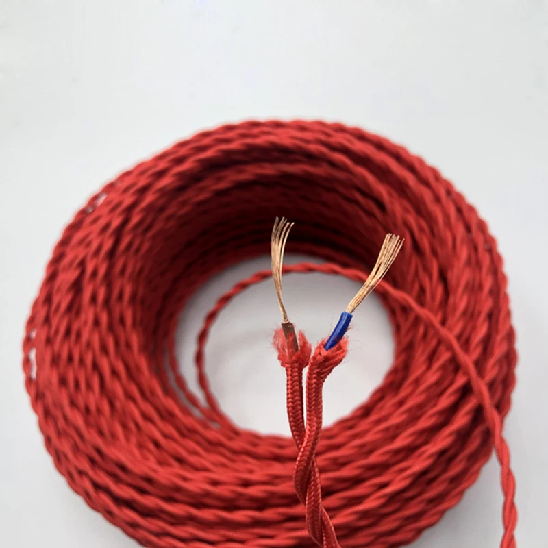 Tanie 2 rdzeń 0.75mm Vintage kolor Twist pleciony Flex kabel zasilający sklep