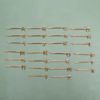 

26pcs Alphabet Design Bobby Pin Creative Hair Clips Hairpins Barrettes Headdress Hair Accessories (Golden)