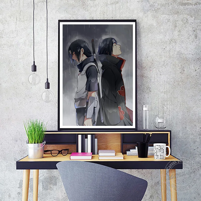 

No Frame Artwork Painting Naruto Figure Itachi Wall Picture for Living Room Decor Anime Poster Wall Art Canvas Painting Gifts