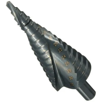 

3x HSS Spiral Grooved Step Cone Drill Drills Bit 4-12,4-20,4-32mm Hole Cut Sale