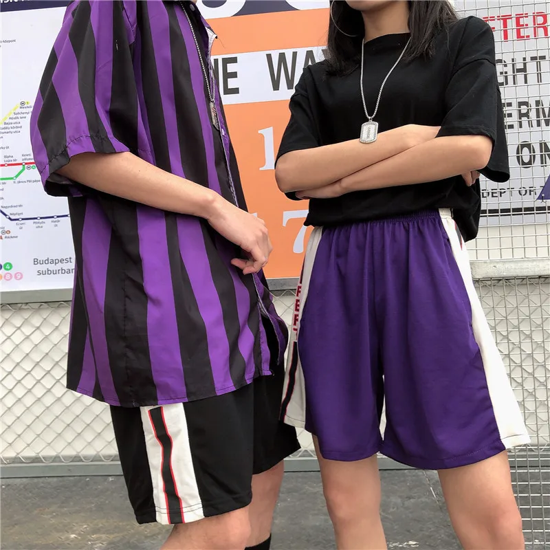 Корейский стиль Ulzzang Harajuku, свободные шорты с пятью точками, женские корейские студенческие шорты в стиле хип-хоп, летние шорты с вышитыми буквами