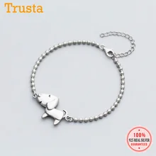 Trustdavis Мода стерлингового серебра 925 минималистические бусины собаки браслеты для женщин аксессуары для рук серебро 925 ювелирные изделия DS2260