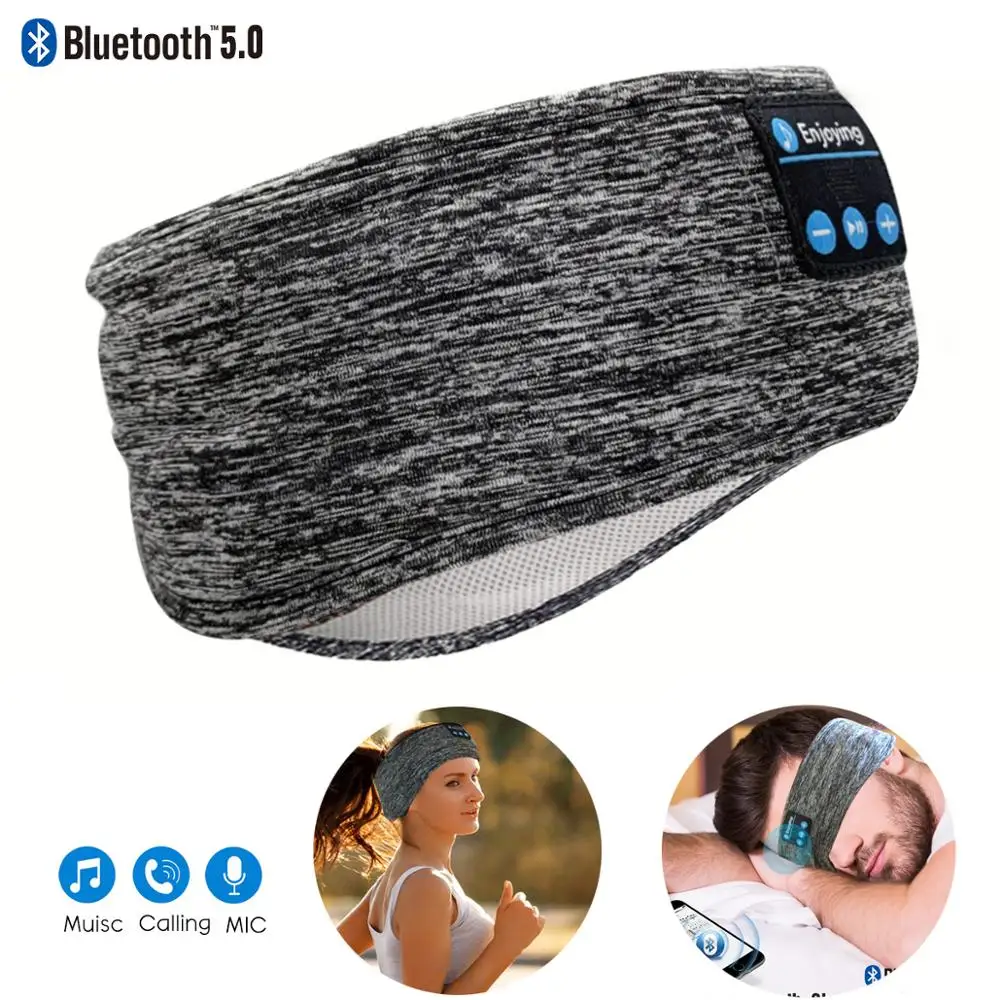 E5780-Grey Беспроводные наушники Bluetooth 5,0, съемная маска для сна, мягкие наушники с поддержкой Bluetooth, моющиеся маски для сна - Цвет: E5780-Grey