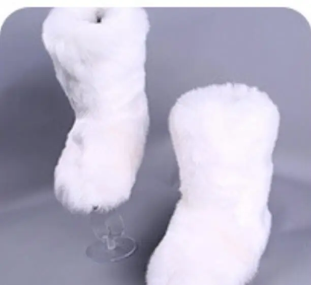 ASILETO/детские зимние ботинки зимние женские Роскошные теплые ботильоны с искусственным мехом г. Женская Белая обувь женские ботинки, большие размеры 25-33 - Цвет: white