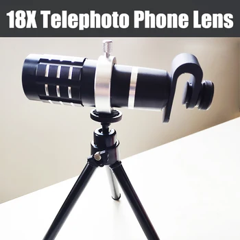 

18X Zoom Phone Telescope Monocular Telephoto Camera Lens Tripod for iPhone Xs Max XR X 8 7 Plus Samsung Smartphone Mobile Phone