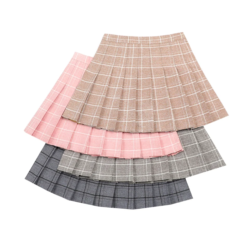 

New Gothic Punk Harajuku Women Pleated Skirts High Waist A-Line Female Short Skirt Fashion Preppy Style Ladies Plaid Mini Skirts