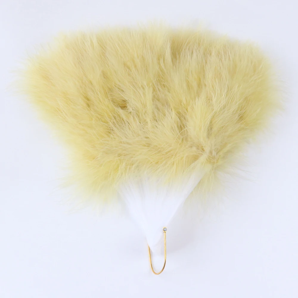 Marabou Feather Folding Fan Performance Stage Girl Court Dance Hand Fan Wedding Party Decoration Feathers For Crafts Plumas
