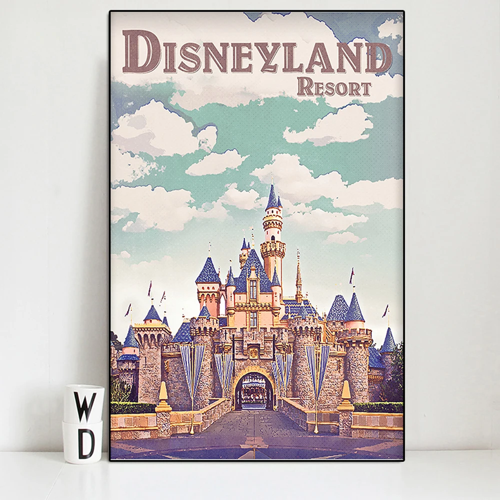 Disneyland Paris Poster And Print Cartoon Mickey Mouse Canvas Painting Wall Art Picture Home Living Kids Room Decoration Mural Painting Calligraphy Aliexpress