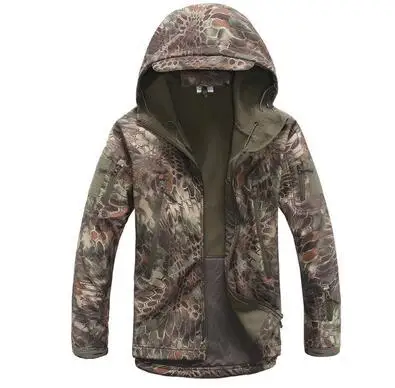 

Hunting Sniper Sharkskin Camouflage Jacket Softshell Hooded Camo Tops Winter Thermal Ghillie Suit