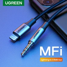 Ugreen MFi Lightning до 3,5 мм Aux кабель для iPhone 11 Pro Max X 7 3,5 мм разъем мужской кабель автомобильный конвертер наушников аудио адаптер