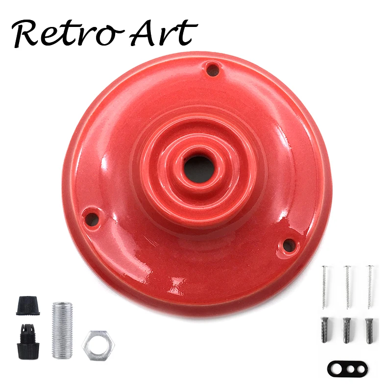 Red ceramic ceiling rose-11